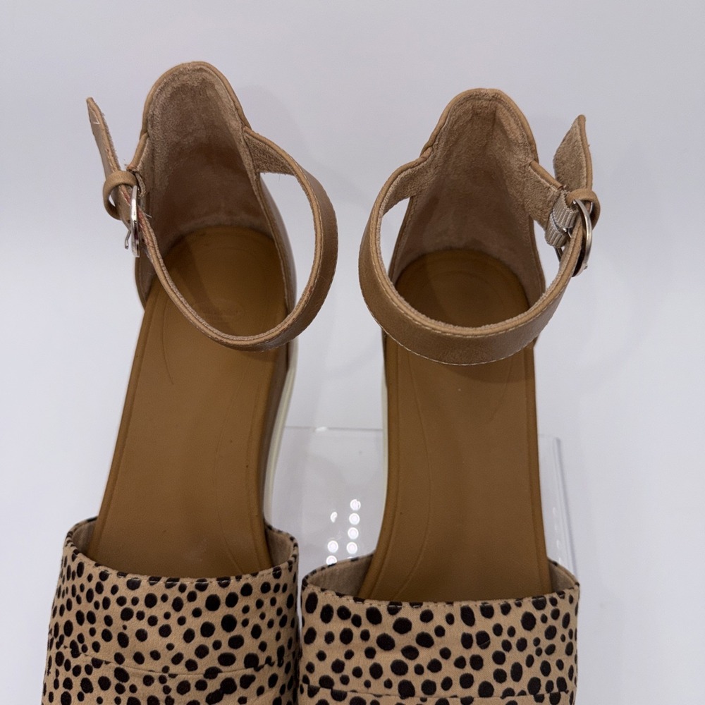 Dr Scholl's Women's Tan Wedge Sandals Show Off Ankle Straps Brown Sz 10 M - Picture 4 of 12